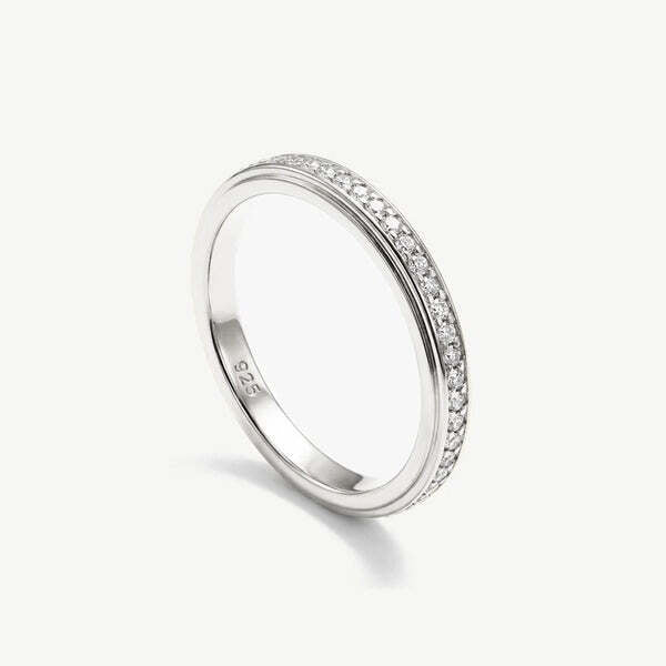 MUCHV gold eternity ring with cubic zirconia stones (British brand)