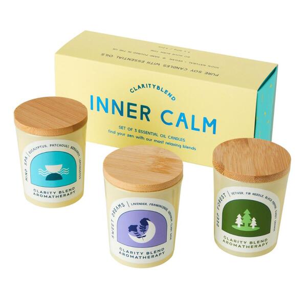 Clarity Blend aromatherapy candle set 3x90g - British product