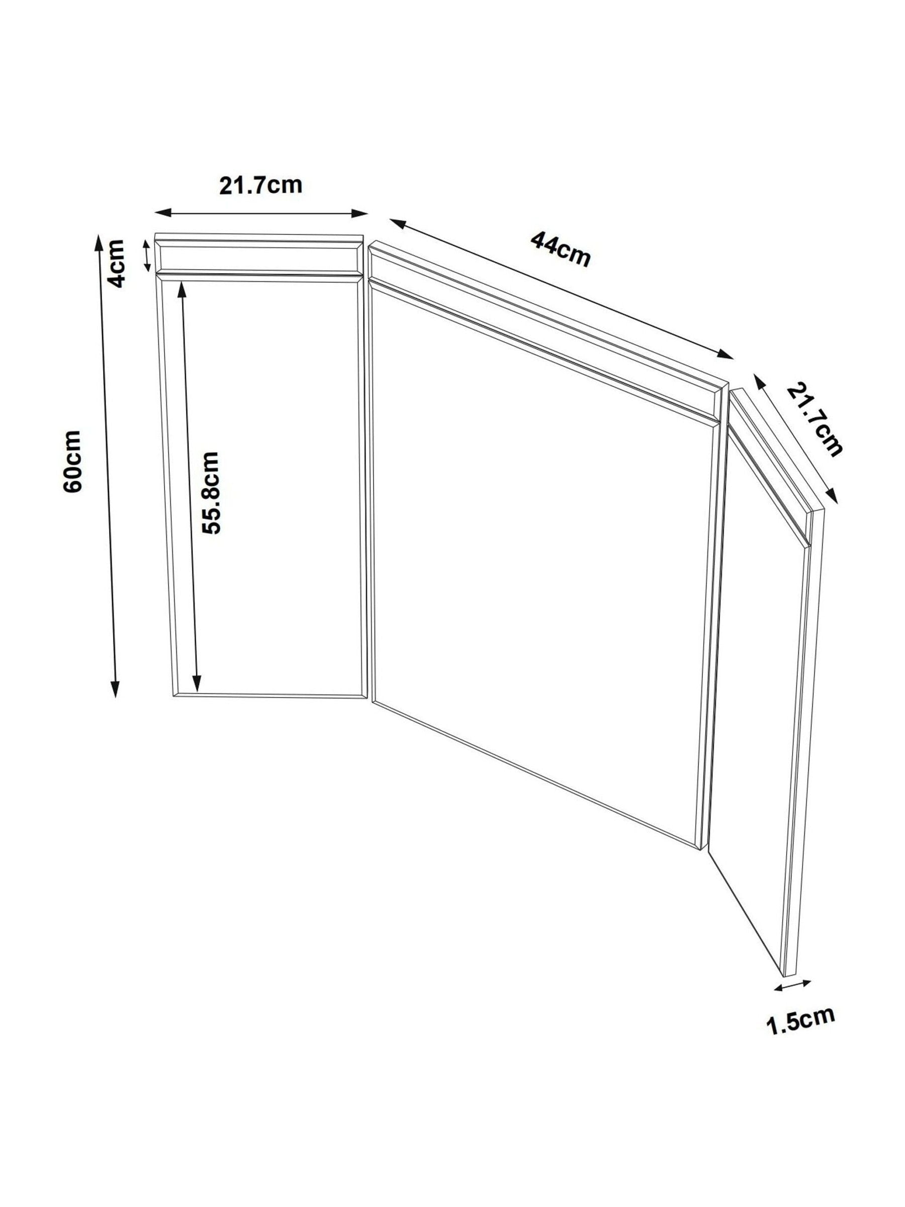 Silver Sloane bevelled dressing table mirror 60cm x 90.5cm x 1.5cm (British brand)