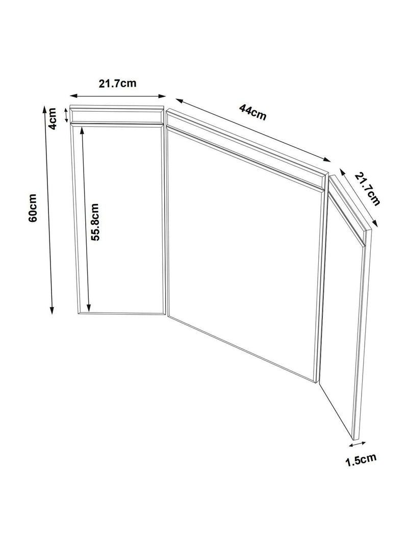 Silver Sloane bevelled dressing table mirror 60cm x 90.5cm x 1.5cm (British brand)