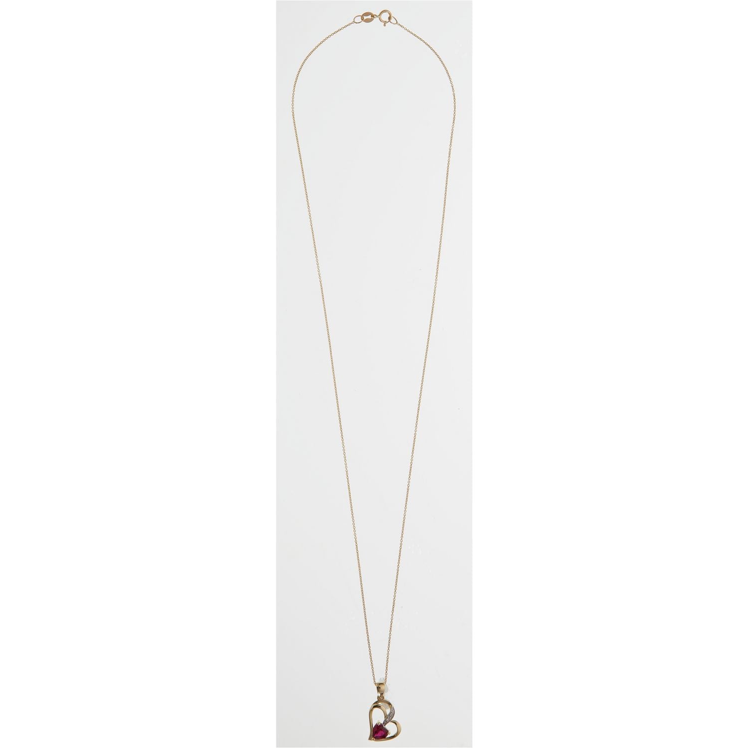 Revere gold ruby diamond pendant necklace 45cm chain, imported from the UK
