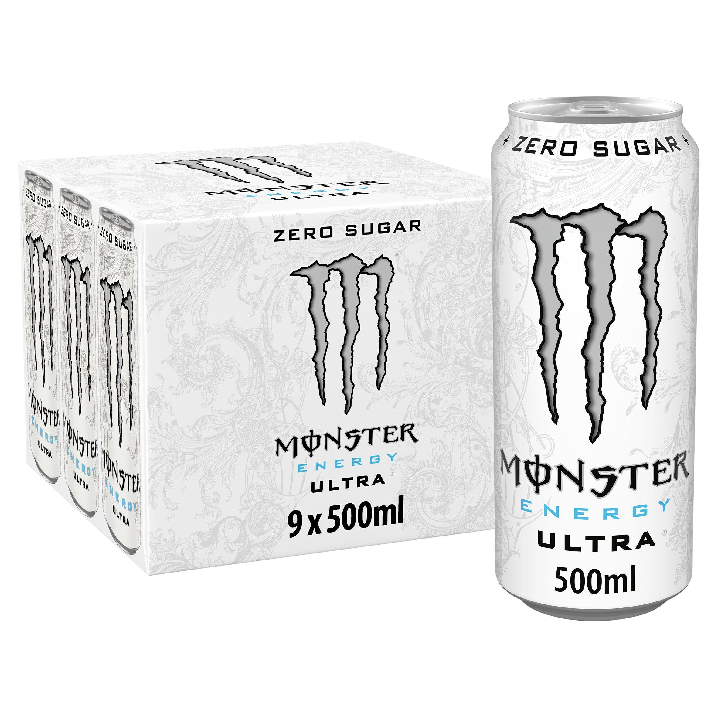 Monster Energy Drink Ultra Zero Sugar 9x500ml GOODS Sainsburys   