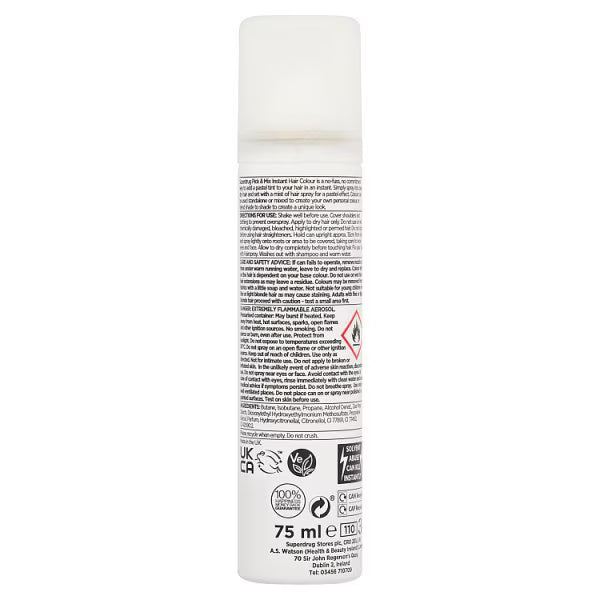 Superdrug Hair Colour Spray Pastel Green 75ml, imported from the UK