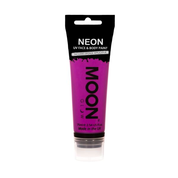 Moon Glow Neon UV Face Paint Purple 75ml, imported from the UK