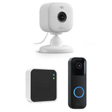 Blink Video Doorbell & Sync Module in Black + Blink Mini 2 Cam in White