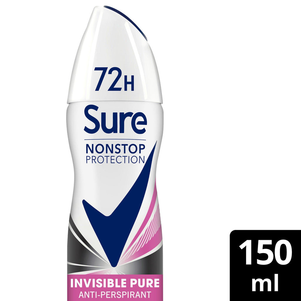 Sure 72hr Invisible Pure Nonstop Protection Anti-Perspirant Deodorant Aerosol 150ml