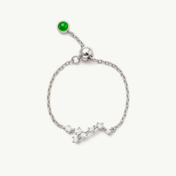 MUCHV Virgo constellation zodiac adjustable chain ring, UK version