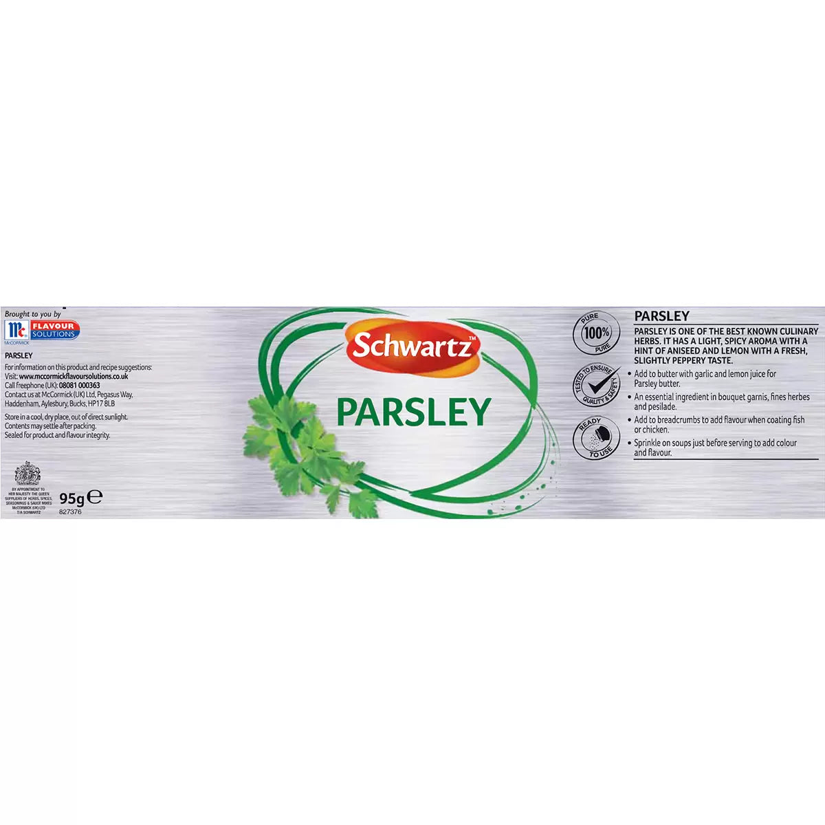 Schwartz Dried Parsley 95g, imported from the UK
