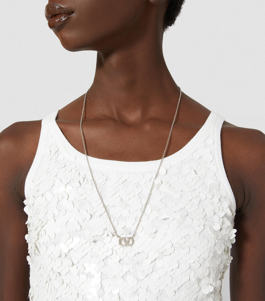 Valentino Garavani crystal VLogo necklace - British product