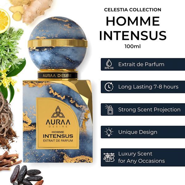 Auraa Desire Homme Intensus perfume 100ml, imported from the UK