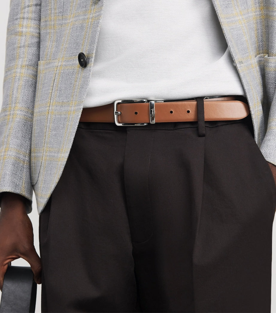 Harrods reversible leather belt black and brown - British product