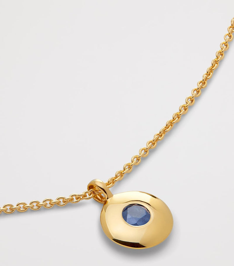 Monica Vinader gold vermeil sapphire birthstone necklace (British brand)