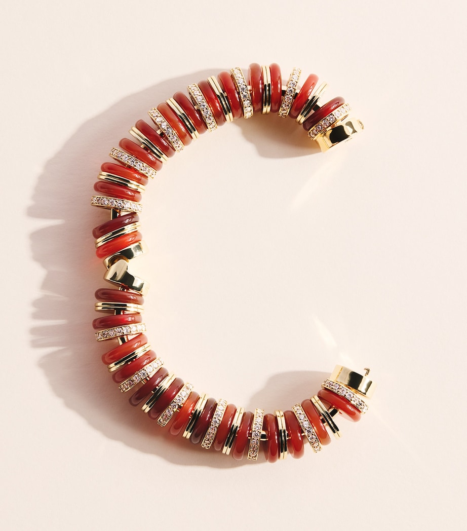 Eddie Borgo Lenox bracelet amber carnelian gold-plated, imported from the UK