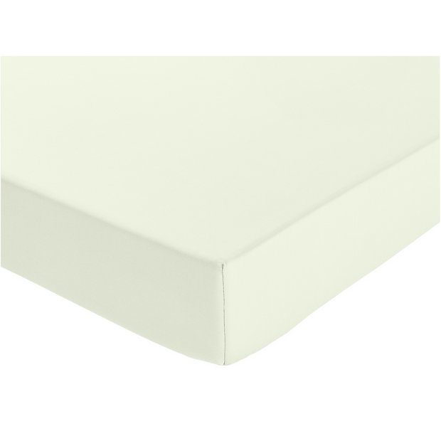 Habitat cotton fitted sheet cream single - British product