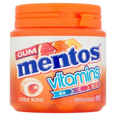 Mentos Gum mit Vitaminen Citrus Blend Kaugummi 45 Stück