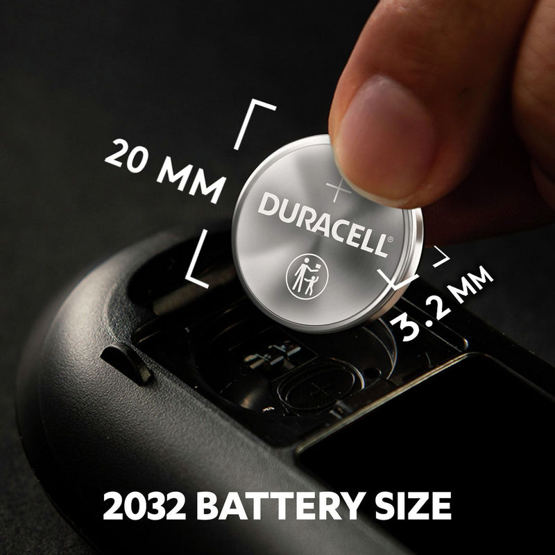 Duracell 2032 CR2032 3V lithium coin battery pack of 4, UK version