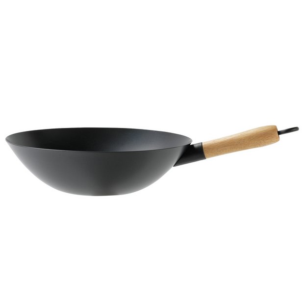 Argos Home non-stick carbon steel wok 30cm - British product