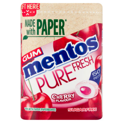Mentos Pure Fresh Cherry Chewing Gum 50 Pieces 97g