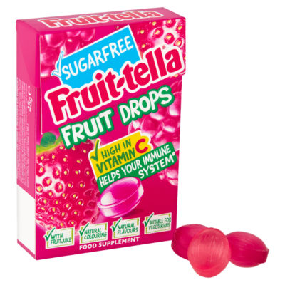Fruittella sugar free red berry fruit drops 45g, UK version