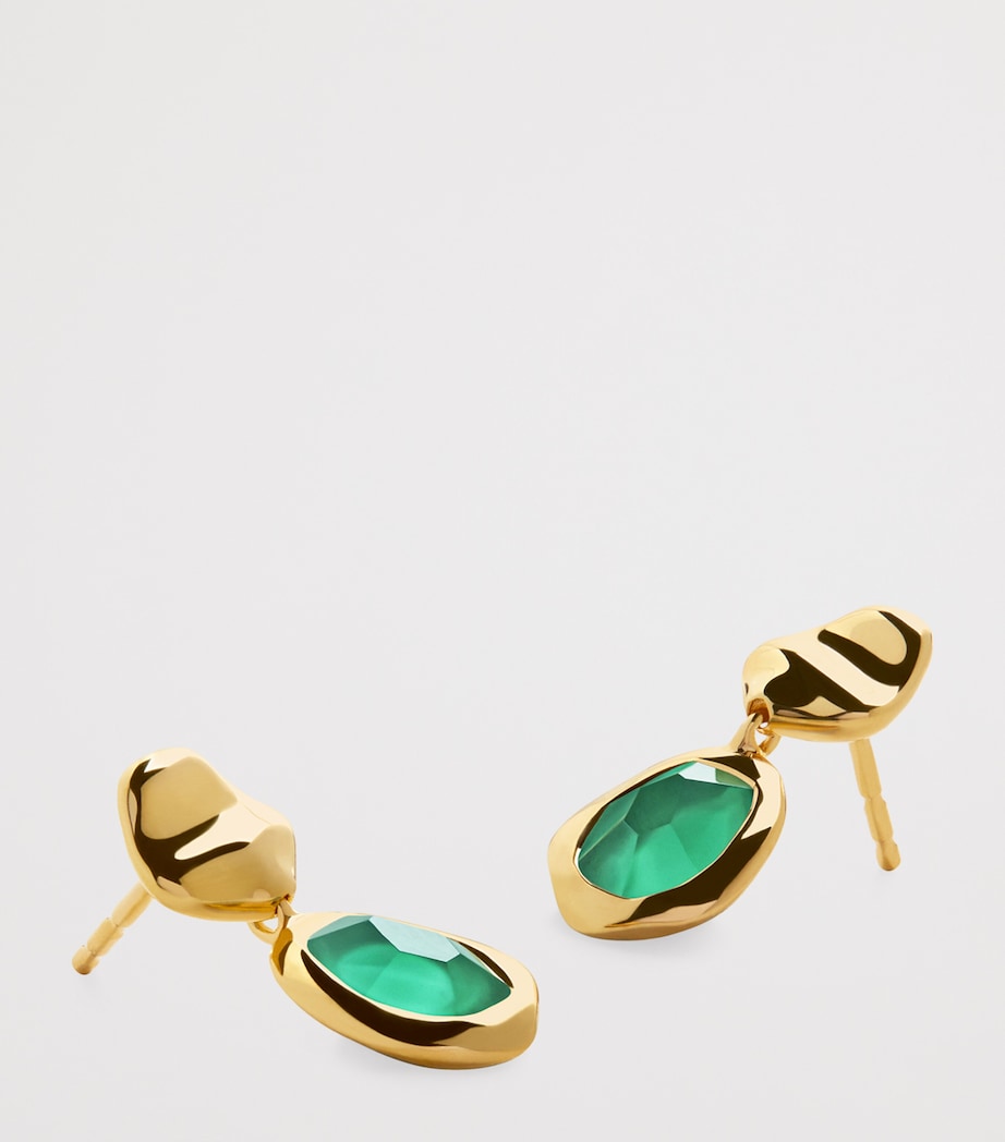 Monica Vinader gold vermeil and onyx Odyssey earrings (British brand)
