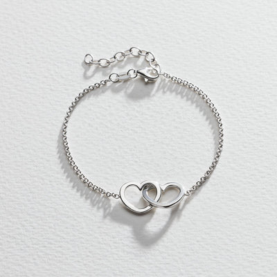 Argos Revere Sterling Silver Two Hearts Hug Bracelet 17cm- Buy online at McGrocer