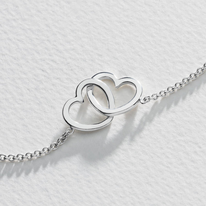 Revere sterling silver two hearts hug bracelet UK version
