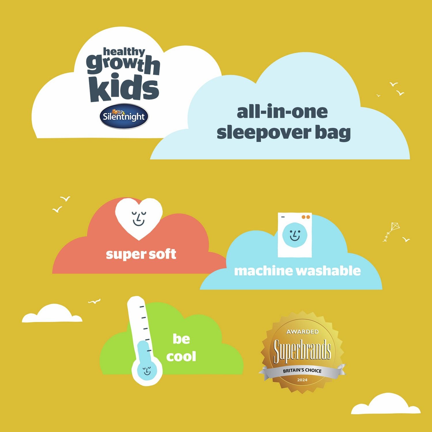 Silentnight kids sleepover bag dinosaur 400 GSM, imported from the UK