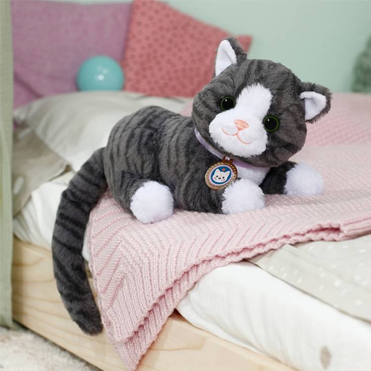 Baby Born Cookie interactive toy cat with soft fur - British product