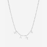 Inicio silver plated Mama necklace with Figaro chain (British brand)