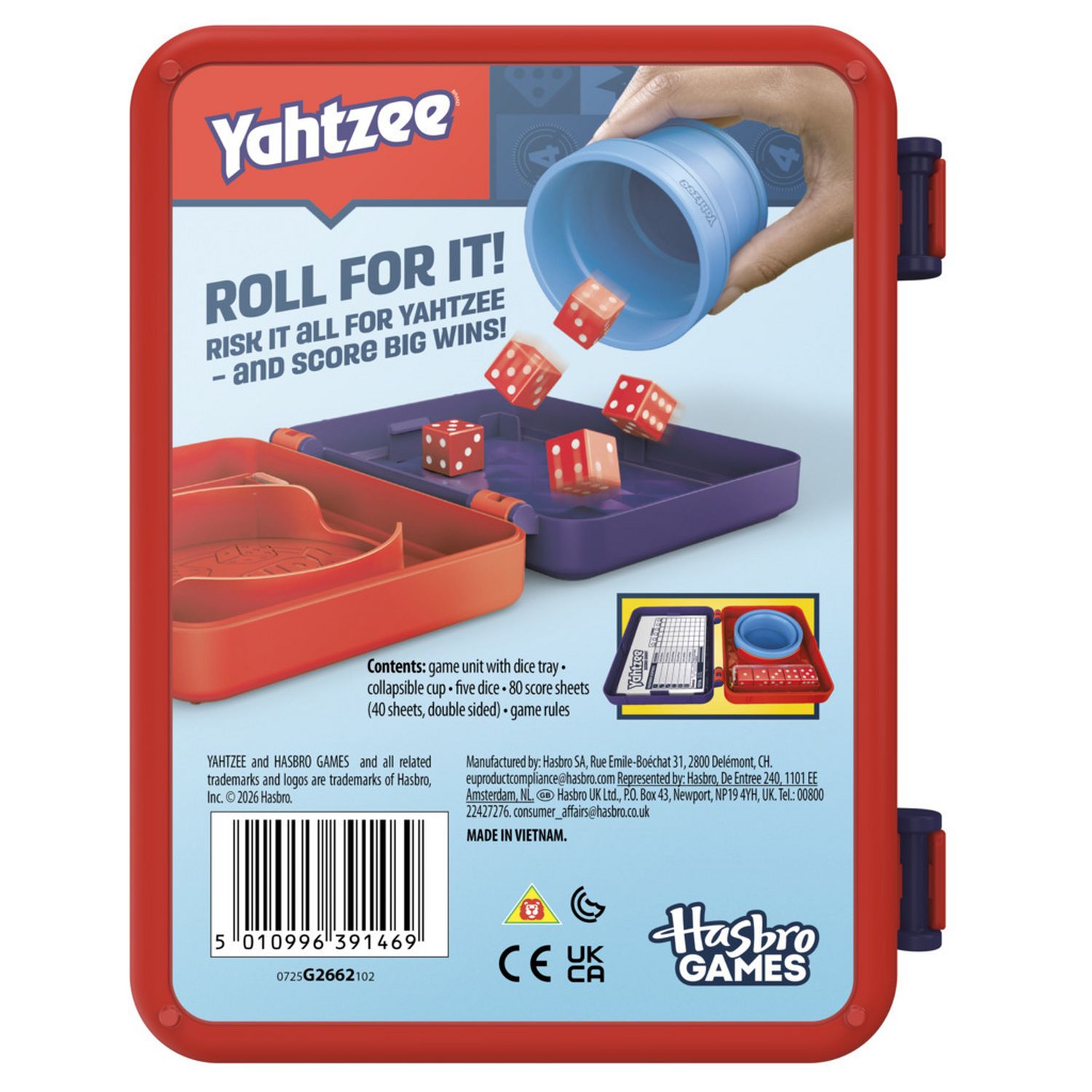 Yahtzee dice game, imported from the UK