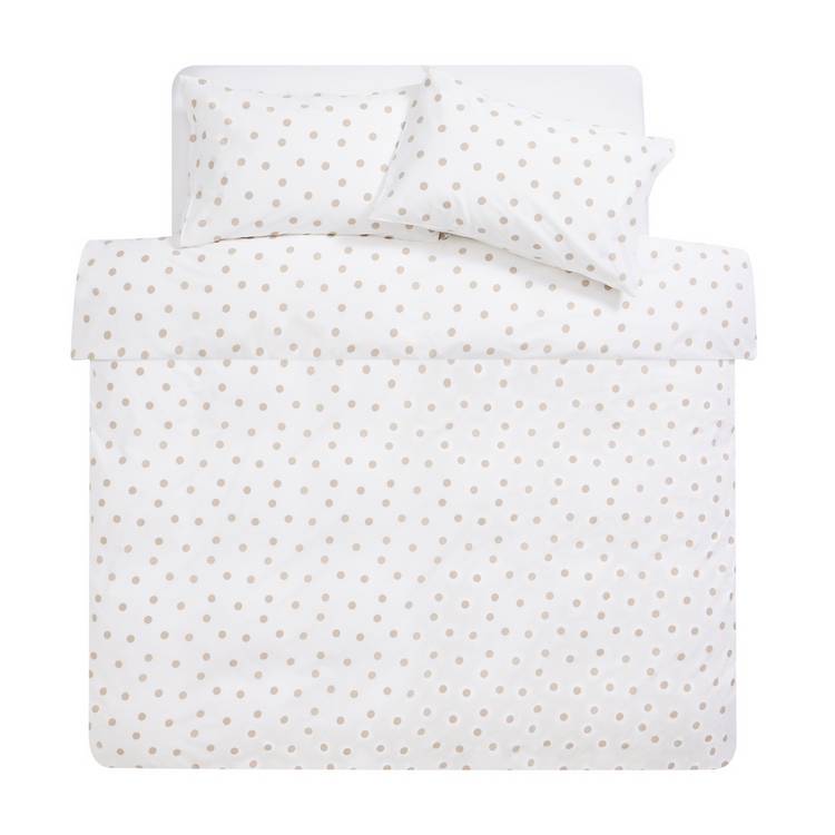 Argos Home natural spot duvet set single - British product