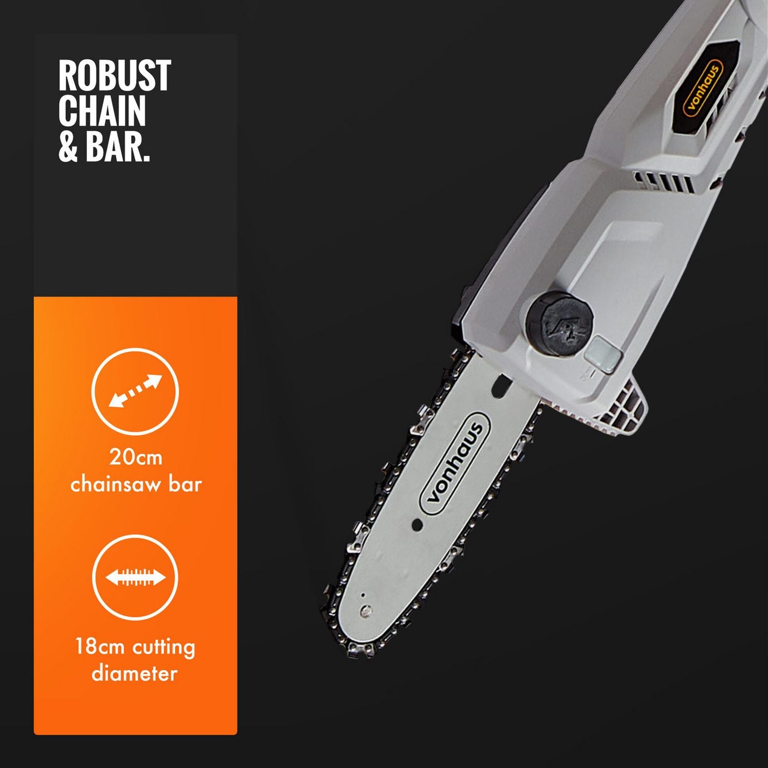 VonHaus cordless pole chainsaw 40V 20cm, imported from the UK