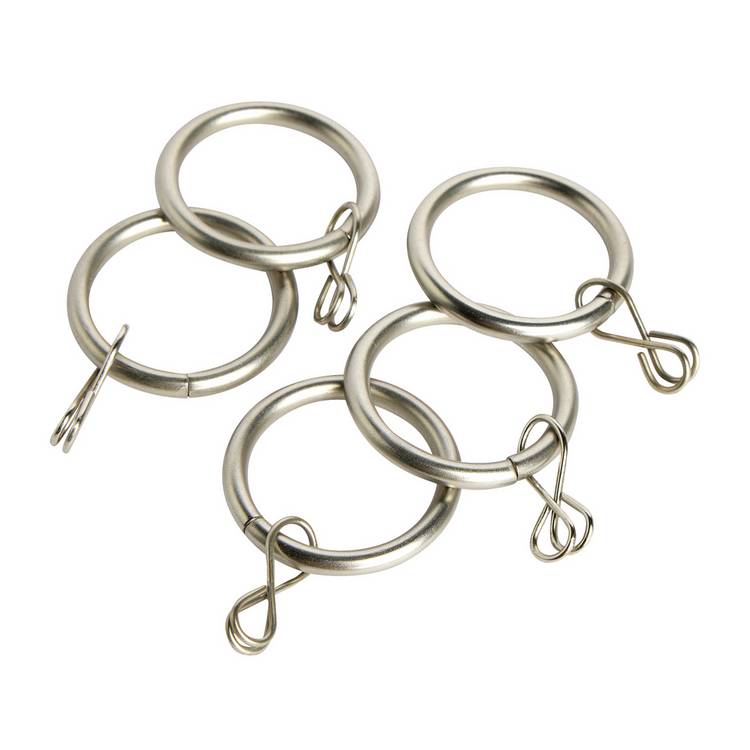 Argos Home matte nickel curtain rings 20 pack (British brand)
