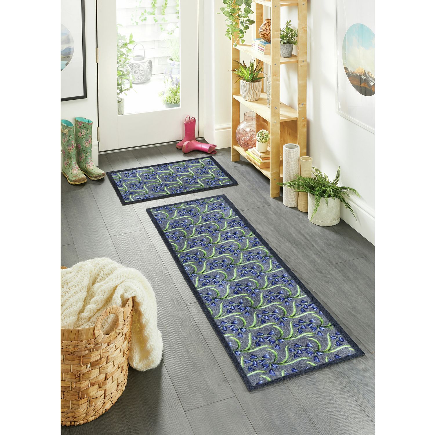 My Mat Bluebells short pile runner 50x150cm - British product