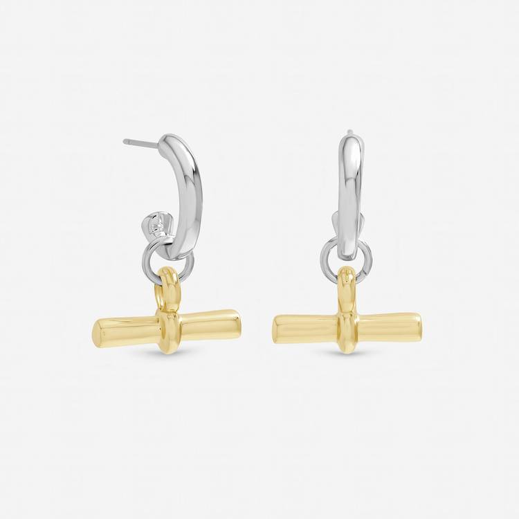 Inicio duotone T-bar earrings, imported from the UK