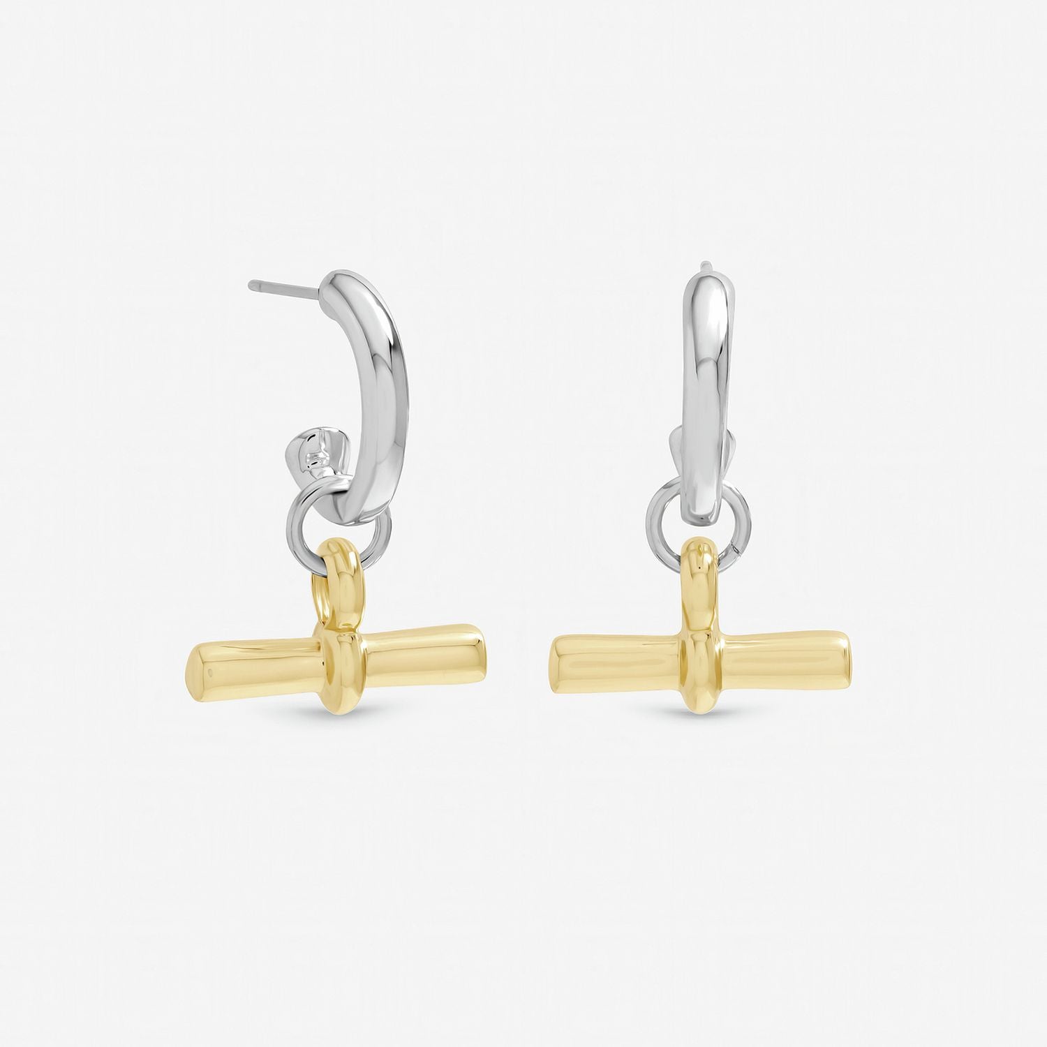 Inicio duotone T-bar earrings, imported from the UK