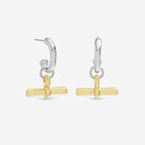 Inicio duotone T-bar earrings, imported from the UK