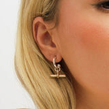 Inicio duotone T-bar earrings, imported from the UK