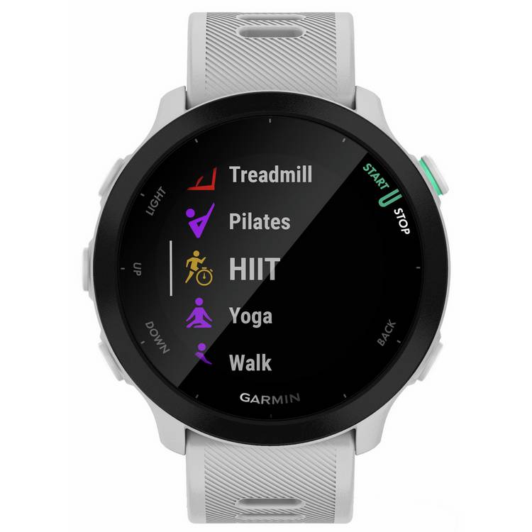 Garmin Forerunner 55 GPS running smartwatch white - British product