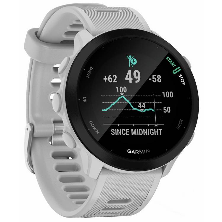Garmin Forerunner 55 GPS running smartwatch white - British product