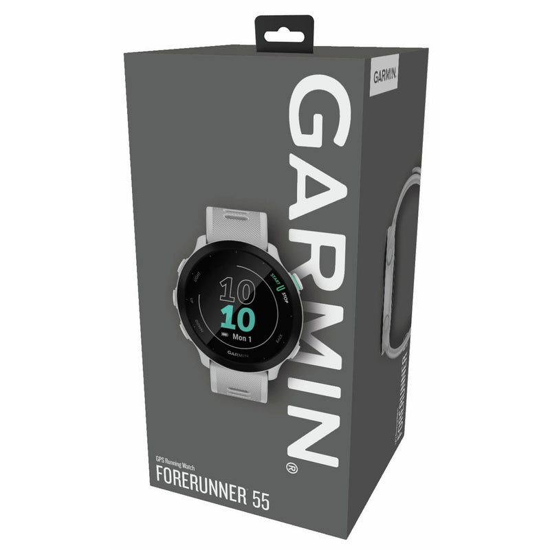 Garmin Forerunner 55 GPS running smartwatch white - British product