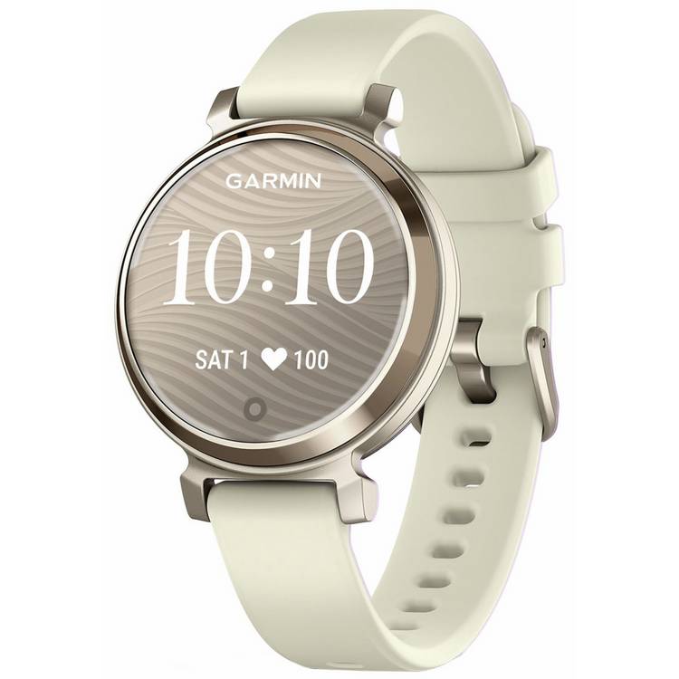 Garmin Lily 2 smartwatch in Cream Gold and Coconut, UK version