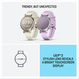 Garmin Lily 2 smartwatch in Cream Gold and Coconut, UK version