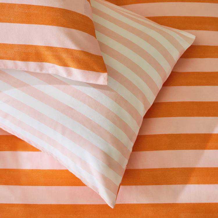 Habitat orange stripe single bedding set (British brand)