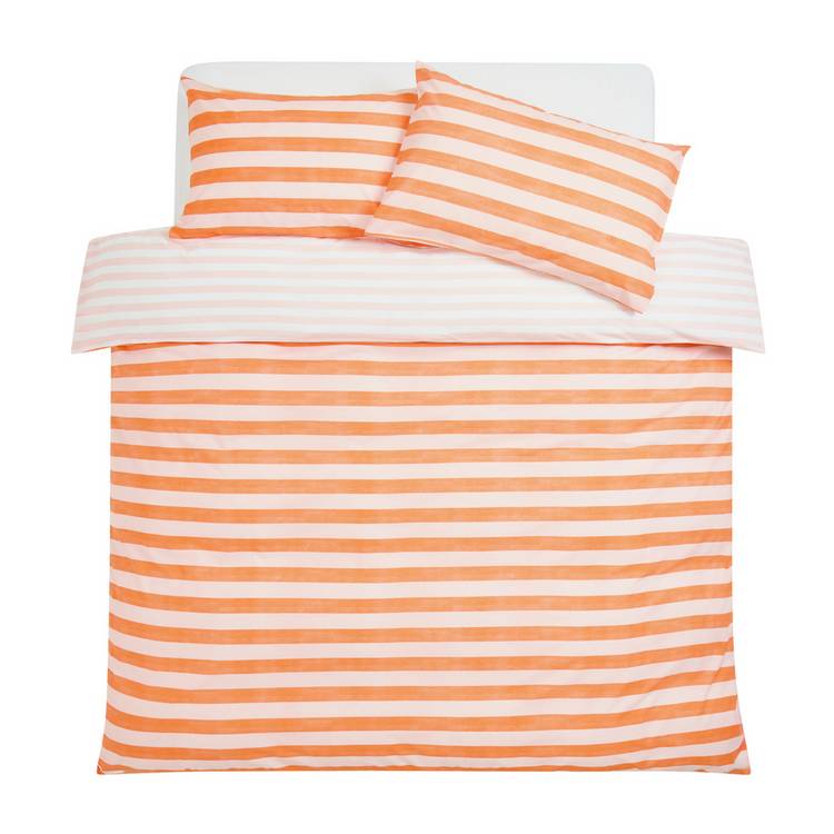 Habitat orange stripe single bedding set (British brand)