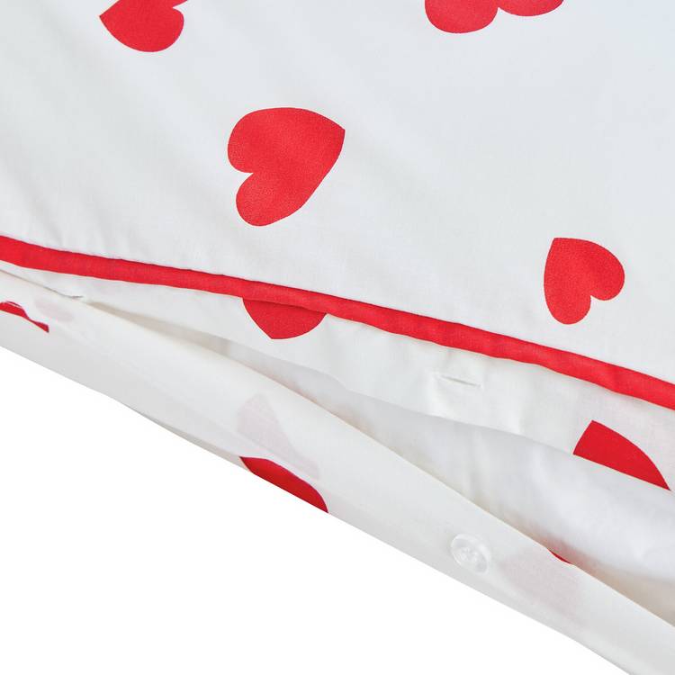 Argos Home red hearts bedding set single, UK version