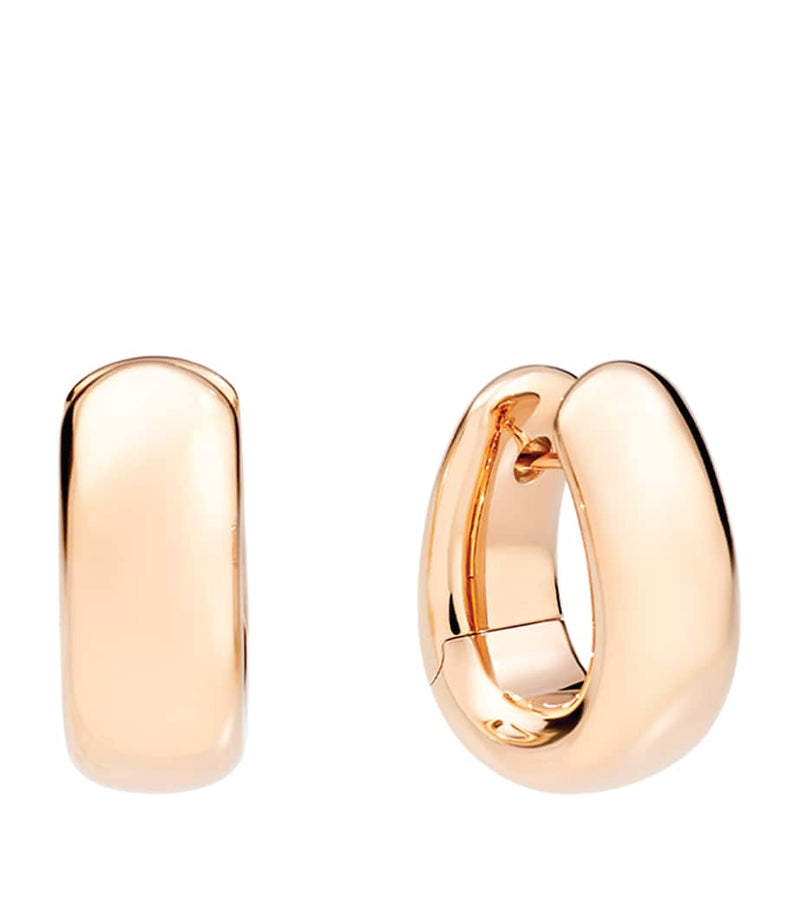 Pomellato rose gold Iconica hoop earrings imported from the UK