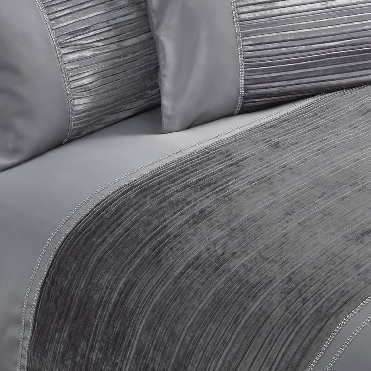 Argos Home Sparkle Velvet Grey bedding set single, imported from the UK