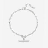 Inicio silver plated T-bar bracelet, imported from the UK