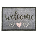 My Mat Welcome Hearts short pile doormat 50x75cm, imported from the UK